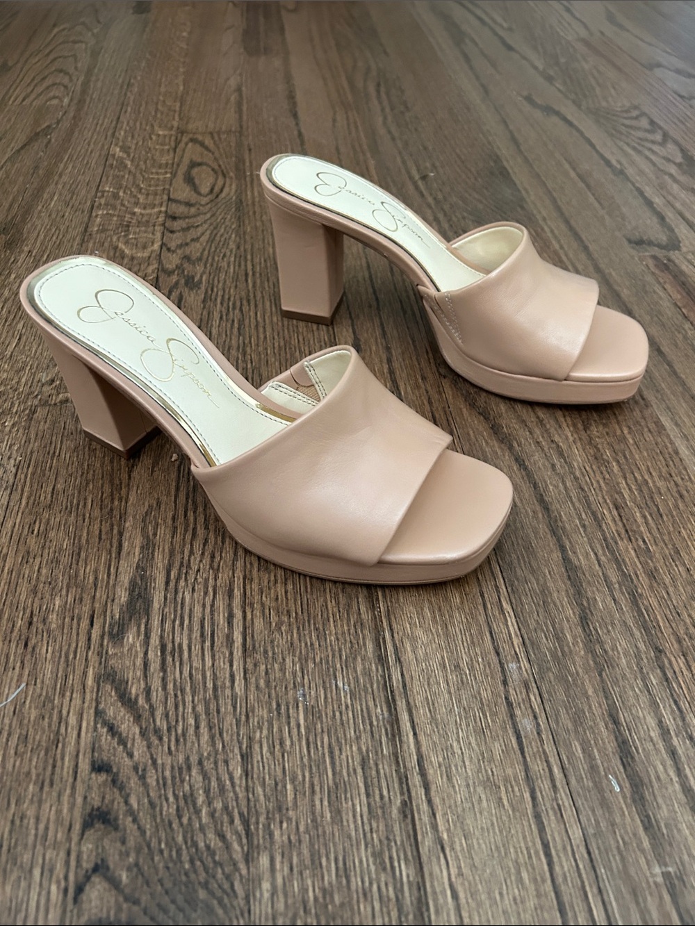 Jessica Simpson Elyzza Buff Nude Platform Sandals -Sz 7